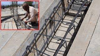 Steel Reinforcement for Beam and Column on Construction Site - Civil Engineering Video