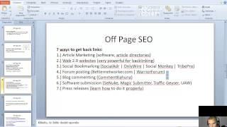 Search Engine Optimization For Dummies - Off Page SEO