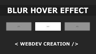 PURE CSS BLUR HOVER EFFECT