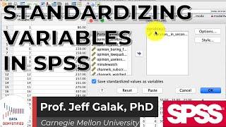 Standardize Variables in SPSS Tutorial (SPSS Tutorial Video #10)