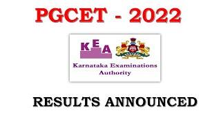 PGCET 2022 Results | KEA | MBA/MCA/M.TECH