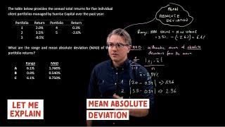 Mean Absolute Deviation (for the @CFA Level 1 exam)