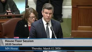 House Majority Leader Ryan Winkler (DFL-Golden Valley) comments on COVID-19 on House Floor  3/12/20