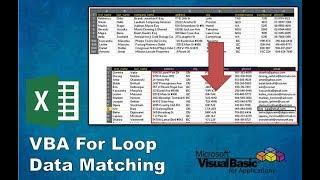 Excel VBA For Loop Data Matching
