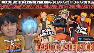 INI COLLAB TER EPIK SEPANJANG SEJARAH FF X NARUTO!! GILAK CUMA MODAL SEGINI DAPET 3 SKIN NARUTO