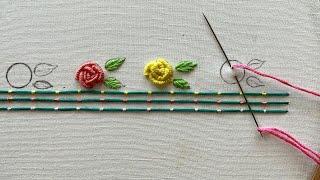 Latest hand embroidery flower design|Embrodiery stitches|Embrodiery Designs