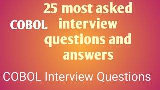 25 most asked COBOL Interview Questions and Answers