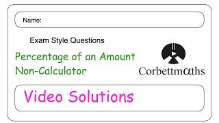 Percentages Answers - Corbettmaths