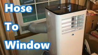 PORTABLE Air Conditioner EXHAUST HOSE TO WINDOW SET UP 10,000 BTU 3 IN 1