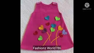 Aplic Work On Babies Frock....#Design #Fashion #Color # Baby #Frock #Latest