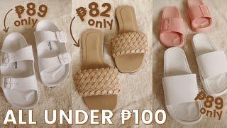 shopee haul sandals, slides, flats | all under ₱100 | cheapest footwear on shopee | Philippines