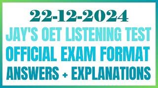 OET LISTENING TEST 22.12.2024 #oet #oetexam #oetnursing #oetlisteningtest