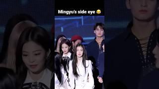 Mingyu Eye Contact Irene and Jennie  #irene #jennie #mingyu