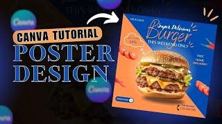 Design a modern food poster in canva - canva tutorial | Awais Designs