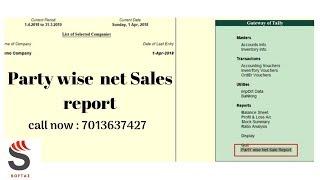 party wise consolidated net  sales & sales return  report In Tally ERP 9