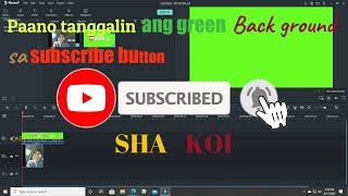 How to remove green  background on subscribe button filmora9