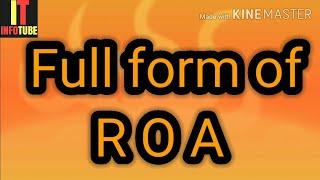 Full form of ROA | what is roa