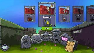 PLANTS VS ZOMBIES - ROOF  - LEVEL 2 - gameplay