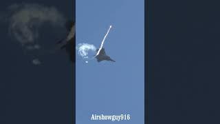 F-22 Thrust Vectoring Power Loop with Flares. Travis AFB. 2024. Sunday. #shorts
