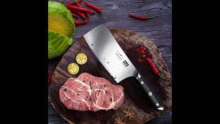 SHAN ZU German Steel Cleaver Knife - 7" Chinese Vegetable Chopper & Kitchen Master