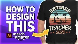 Trendy Merch by Amazon T-Shirt for 2023 Tutorial (Adobe Illustrator)
