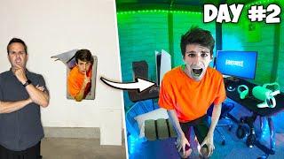 My Dad had NO Idea I built my Dream Gaming Room in his Shed! *WILL I GET CAUGHT?*