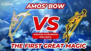 AMOS BOW VS THE FIRST GREAT MAGIC! DMG COMPARISON WITH GANYU - GENSHIN IMPACT