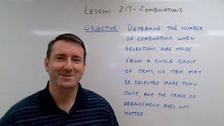 College Math Lesson 2.13 - Combinations