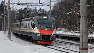 Train videos. Trains on the railway Moscow-Minsk. Kubinka-Mozhaisk section. Russia. Moscow region.