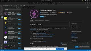 vs code thunder http client request estension   for service