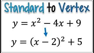 How to Convert a Quadratic Equation from Standard Form to Vertex Form