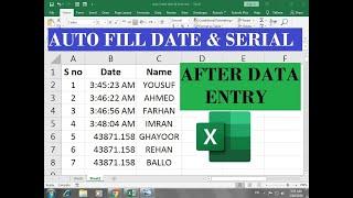 excel automatically enter date when data entered