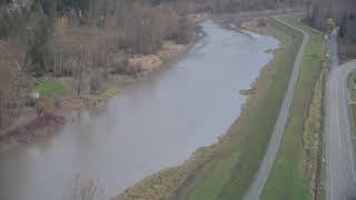 BC FLOODS Aerial View From Helicopter Highway1 Sumas