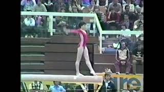 USSR gymnast Albina Shishova l The first gymnast to compete a back full on BB at a worlds/Olympics