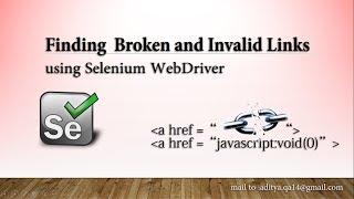 How to find broken links using Selenium Webdriver