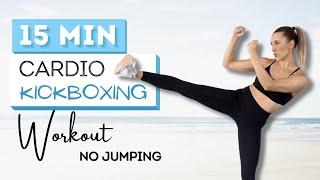 15 min CARDIO KICKBOXING WORKOUT | No Jumping | High Intensity