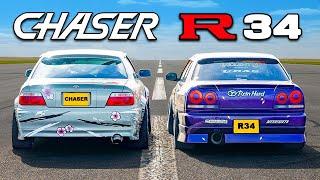 【ドラッグレース！】トヨタ チェイサー vs 日産 R34 スカイライン