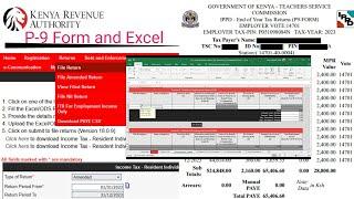 How To File Employment Income Tax Return on iTax Using the P9 Form and Ms Excel. KRA