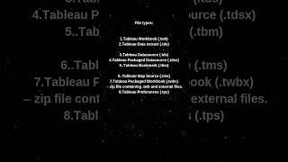 Tableau file types & Datatypes #tableau #shortfeed #shorts #youtubeshorts #viralreels #shortvideo