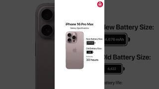 iPhone 16 Battery Specification #16promax #shorts #shortvideo