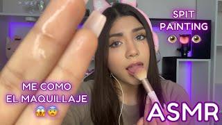 ASMR ESPAÑOL / SPIT PAINTING INTENSO y REALISTA + B4BIT4 en TODA tu CARITA + Mouth Sounds