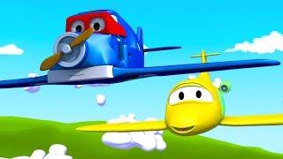 Carl el Super Camión y el avion en Auto City| Dibujos animados para niños