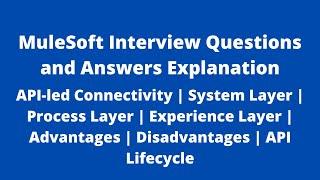 MuleSoft Interview Q&As | API-led Connectivity | System, Process & Experience Layers | API Lifecycle