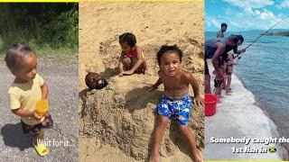 Safaree Shared Adorable Videos Of Kids Caught Fish, Buried play, Trip To Jamaica#viral