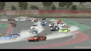 iRacing rain GT3 at Algarve. 3.3k SOF. Chaos, intense battles and good sportsmanship! TV Mixed view.
