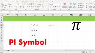 How to Insert the Pi symbol in Excel | Excel in 1 minute