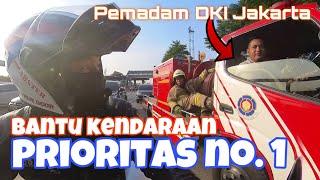 Polisi Kawal Kendaraan Pemadam Kebakaran DKI Jakarta Selesai Memadamkan Kebakaran&Wajib Standby lagi