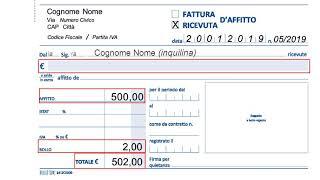 Tutorials compilazione ricevuta d'affitto