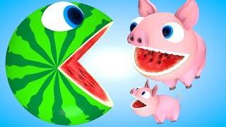 Chanson de Pacman Pig Couleur Animals melon on ferme - Comptines Et Chansons | À Bébé Chanson