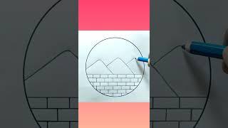 Circle drawing |scenery drawing #shortsvideo #youtubeshorts #viral #viralvideo